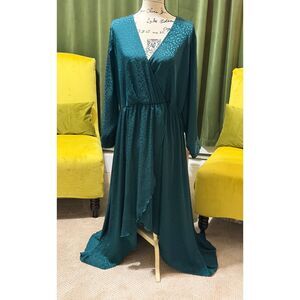 Alexa B Nites Jade Teal Jacquard Evening Gown – Woman’s 18W